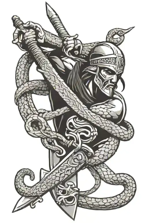 William Wallace Sword Surrounded By Snake With 1978 Under It