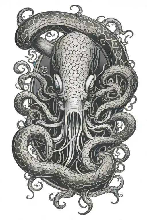 Underwater Kraken With Bar Scene