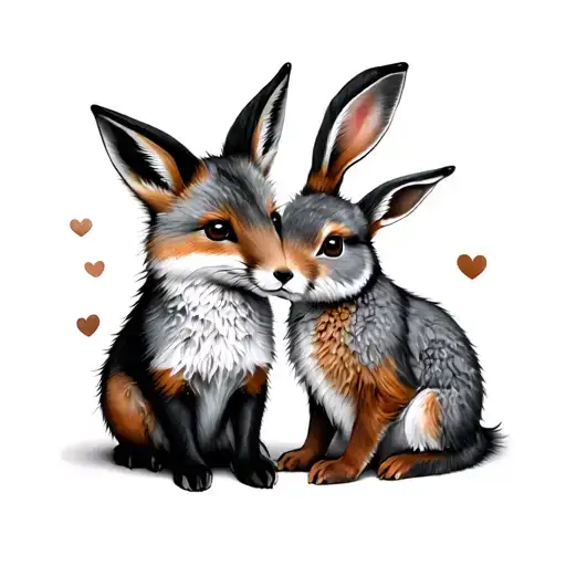 Fox And Rabbit Love