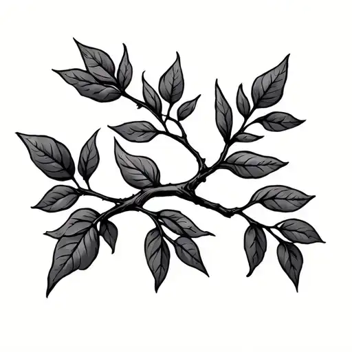 Masculine Style Tree Branch With Leaves Arm Band