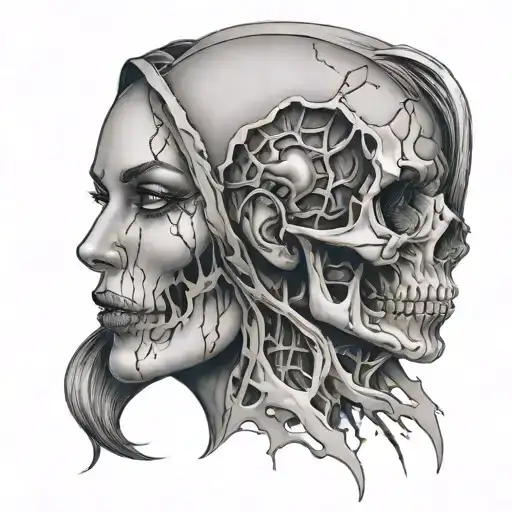 Half Cracked Women And Half Skull