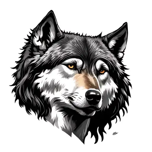 Jesus Christ Kissing A Wolf On The Forehead