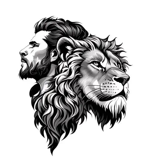 Man & Lion Head