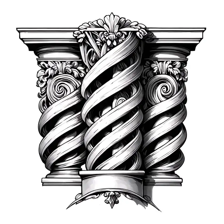 Three Tier Italian Pillar Intertwined