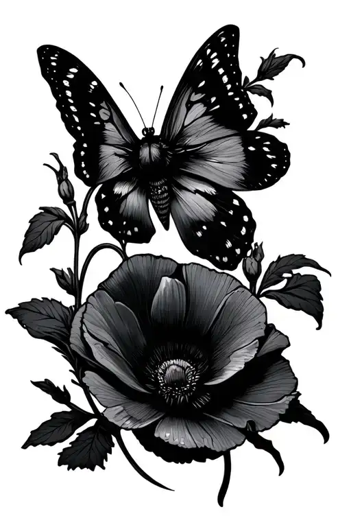 Moth And Wolf Poppies