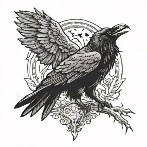 Raven And Wolf Howling