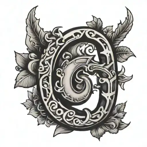 Letter Q And Horseshoe Surrounded