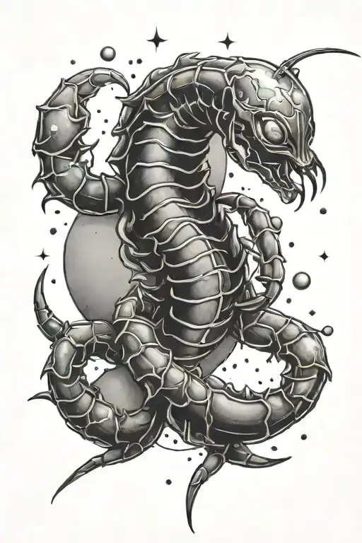 Scorpion With Stars And Planets
