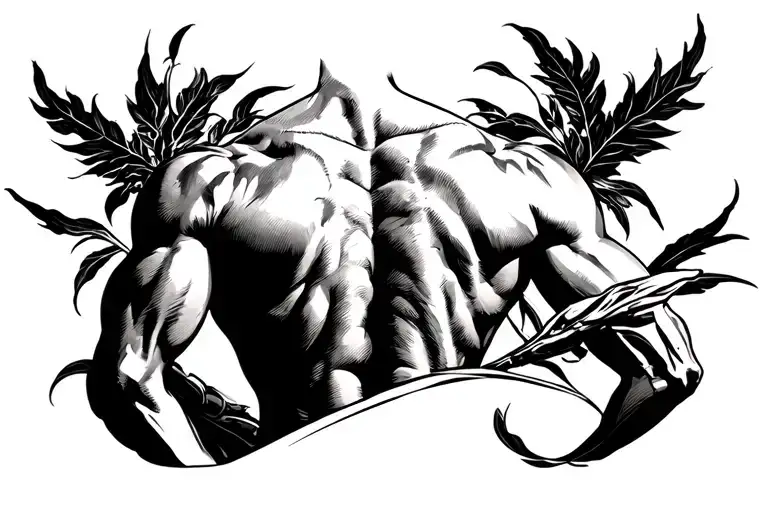 A Back Tattoo Realistic For Men