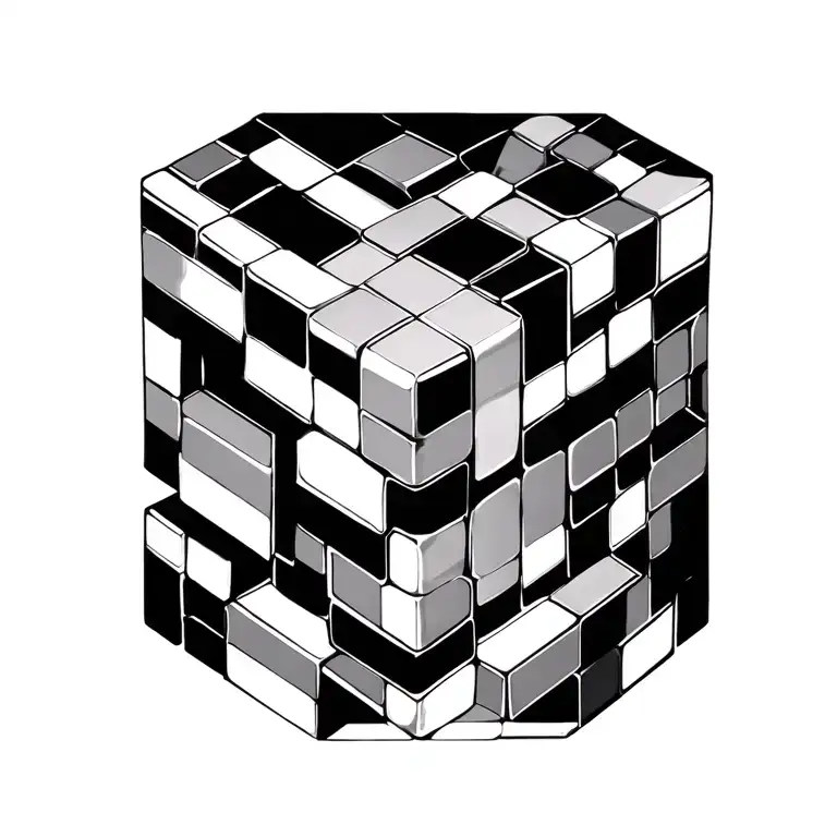 Digital Cubes Forming A Pattern