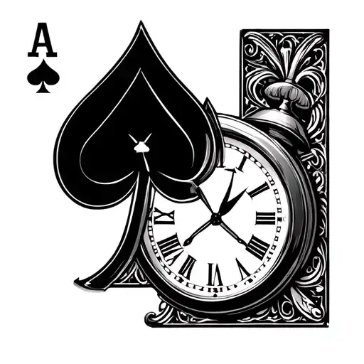 Clock With Ace Of Spades Logo