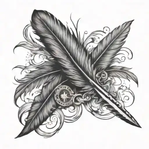 Feather And A Knife Crossed