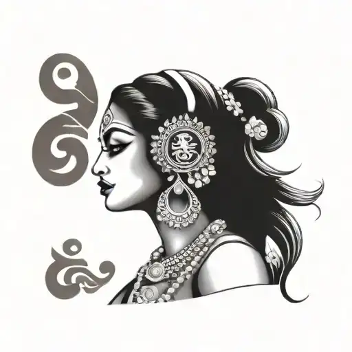 Goddess Kumari With Om Symbol