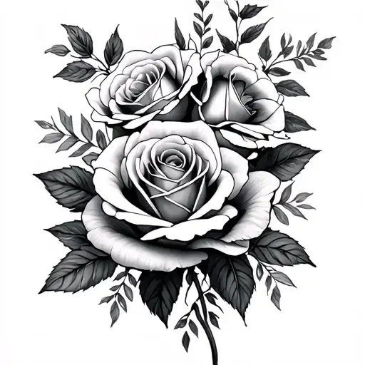 Flowers And Roses Wrapped Loosely Infront