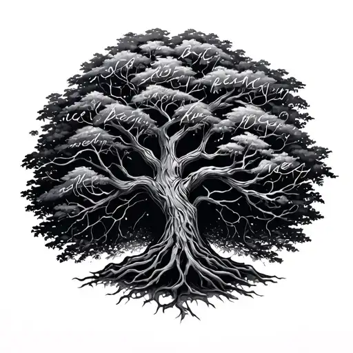 Living Tree Made Out Of Peoples Names Names