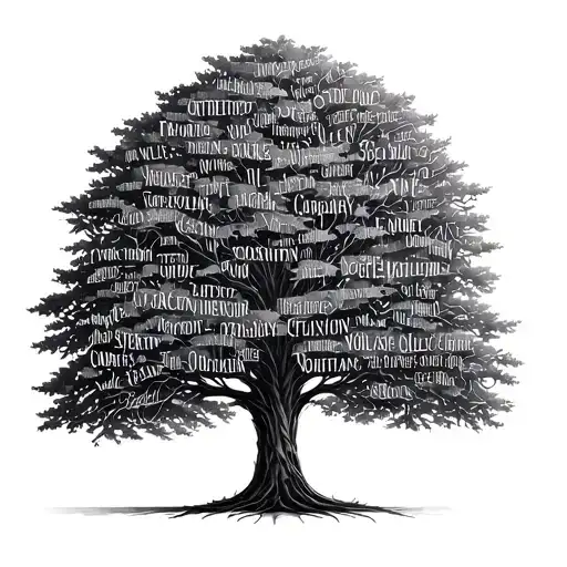 Living Tree Made Out Of Peoples Names Names