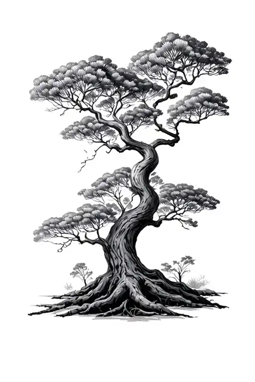 Bendy Acacia Tree Getting The Top Hit By Lighting