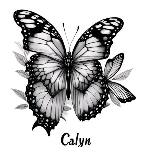 Combine The Name Calyn And Andrea Con Mariposas