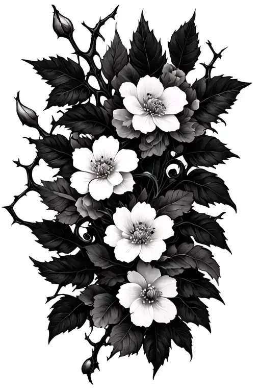 Floral Vines And Thorns Growing