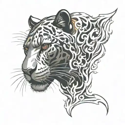 Silhouette Of A Panther In Flames