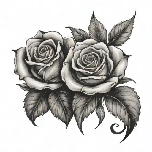 2 Shaded Roses
