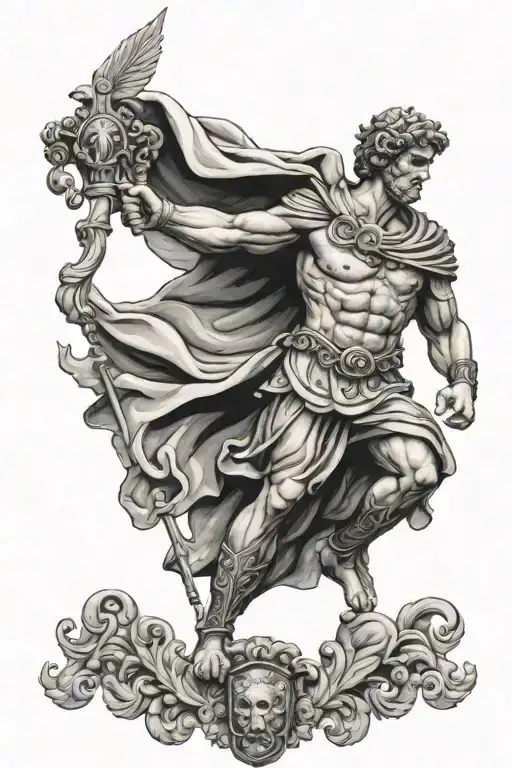 Ancient Roman God Of Justice Full Body