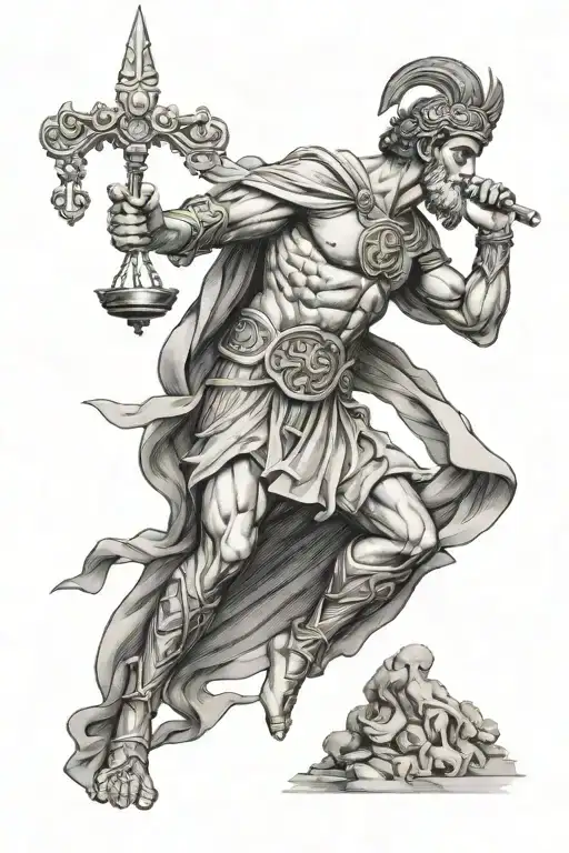 Ancient Roman God Of Justice Full Body
