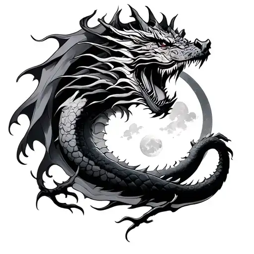 Rozf And Moon And With A Dragon