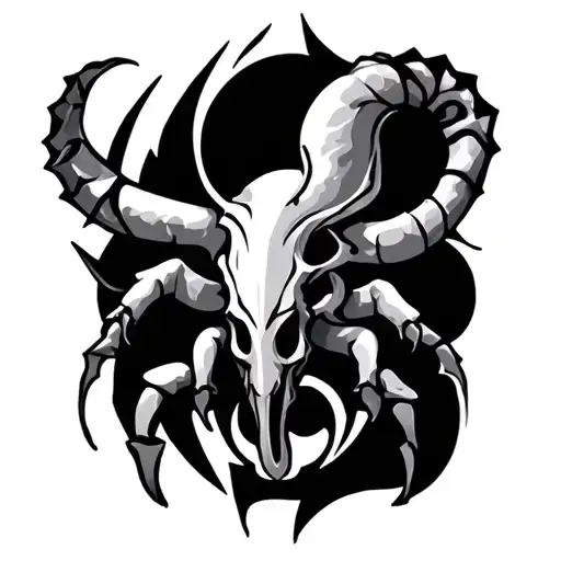 Cancer Sign With Tribal And Abstract Symbols Of Protection And Revenge