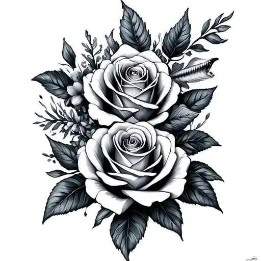 Roses With Marine Animals