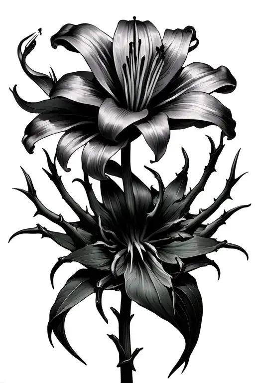 Spider Lily With Thornes Come Out The Left