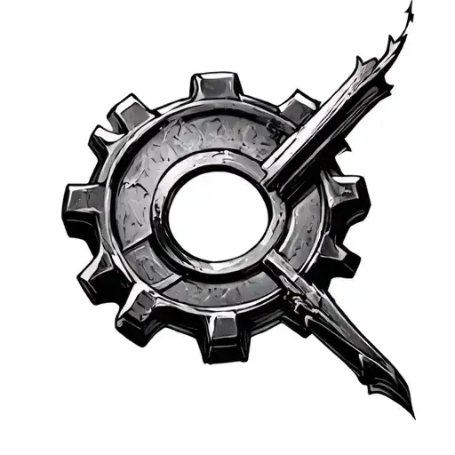 A Resident Evil Tattoo Coming Off Of The Gears Of War Symbol