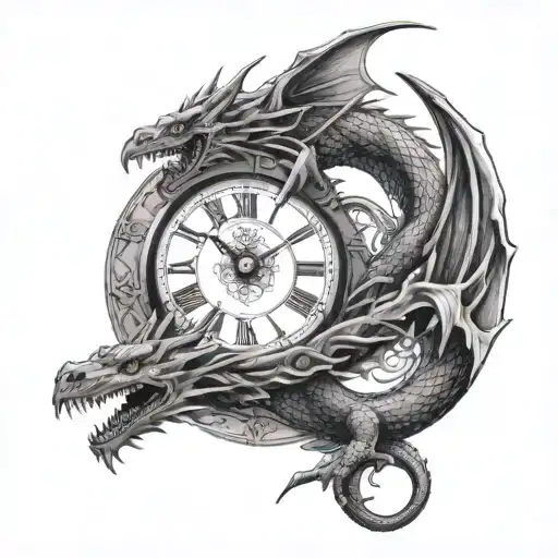 A Long Dragon And A Clock