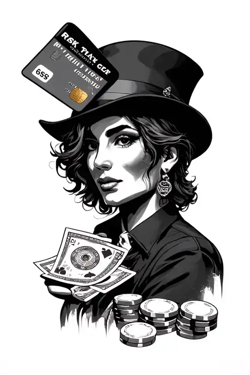 Risk Taker With Gambling And Credit Card Symbil