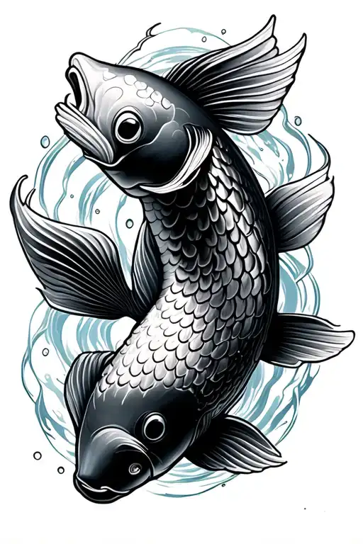 Koi Carp Koi Black And White