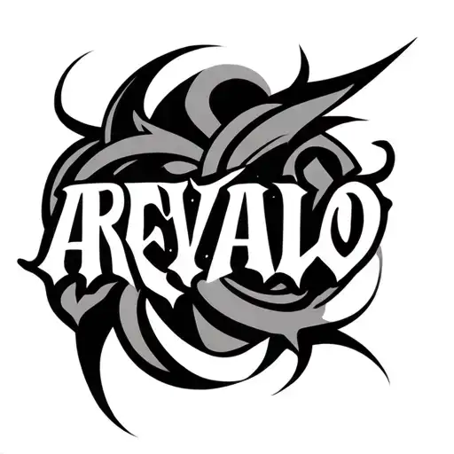 Arevalo Name Tribal Design Featuring