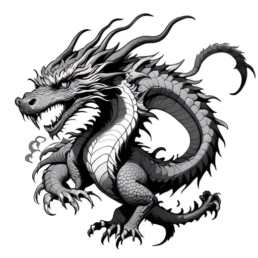 Half Bush With Dragon Emerging