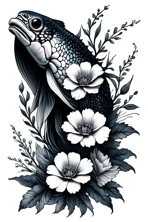 Marine Life With Flowers