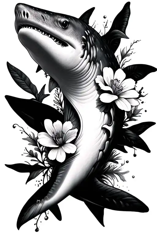 Whale Shark With Flowers