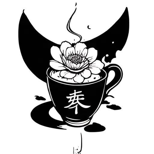 Half Cup With Japanese Style