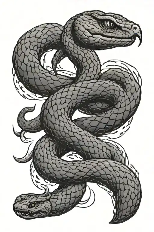 Snake With The Seven Sins In The Design
