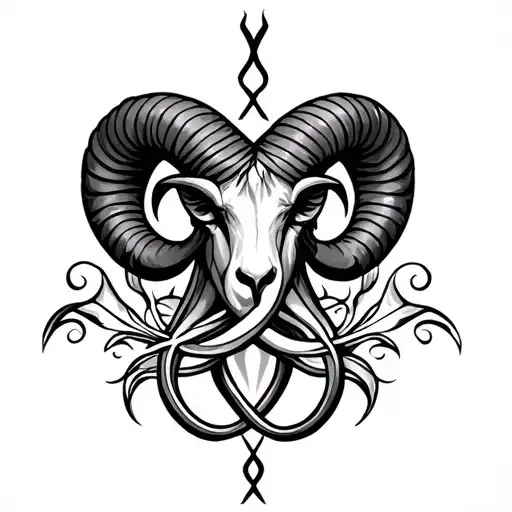 Aries Symbol Intertwined Symbolizing The Client's Love