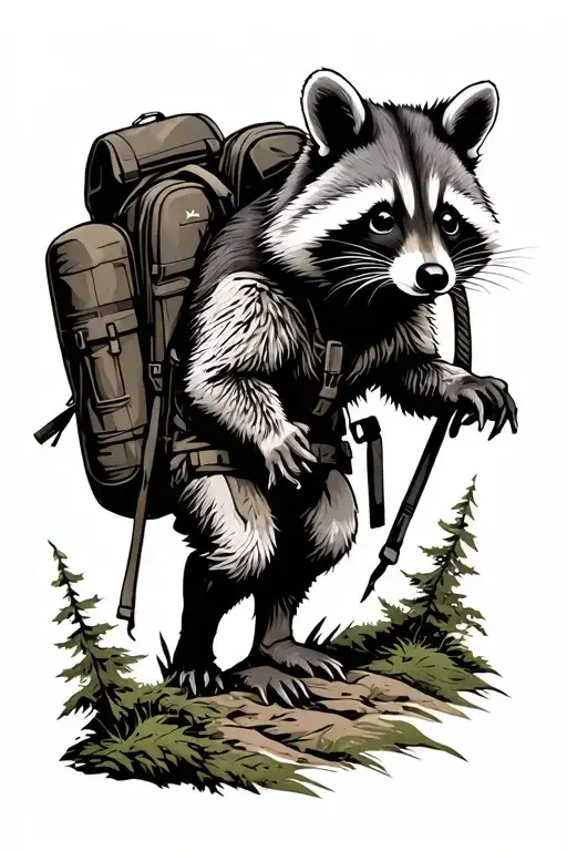 Racoon Traveler Hiking