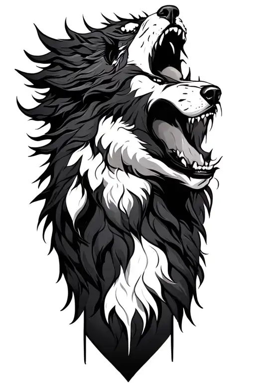 Woman Demon Wolf Howling