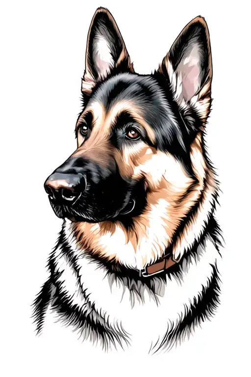 German Shepherd From The Front