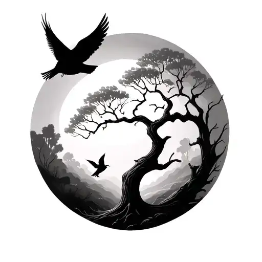 Tree Turning Into Birds