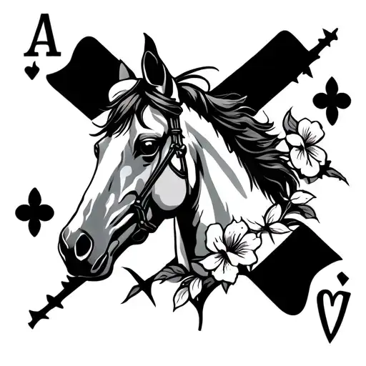 Cards Horse Flower Barbed Wire