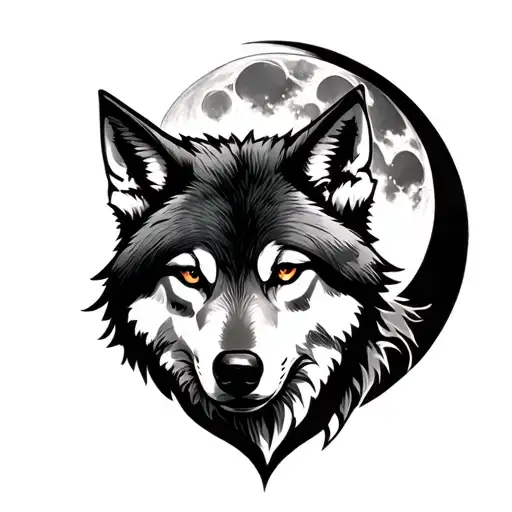 Wolf And Moon