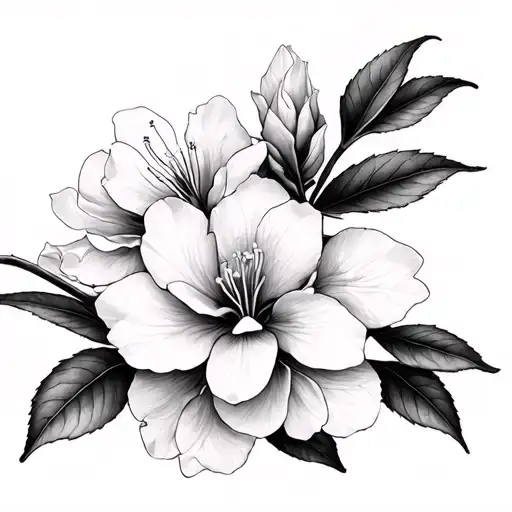 Cherry Blossom With Azalea