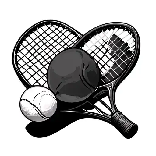 Tennis Racket And Ball